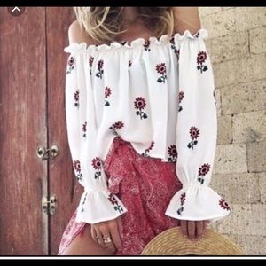 STONE COLD FOX FLOWER CROP SIZE XS/S